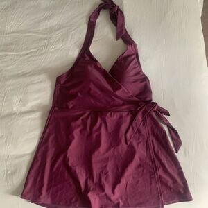 Plum Halter Wrap Dress